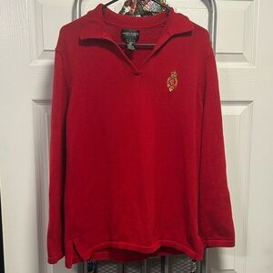 Ralph Lauren Red V-Neck Sweater Vintage (Rare)